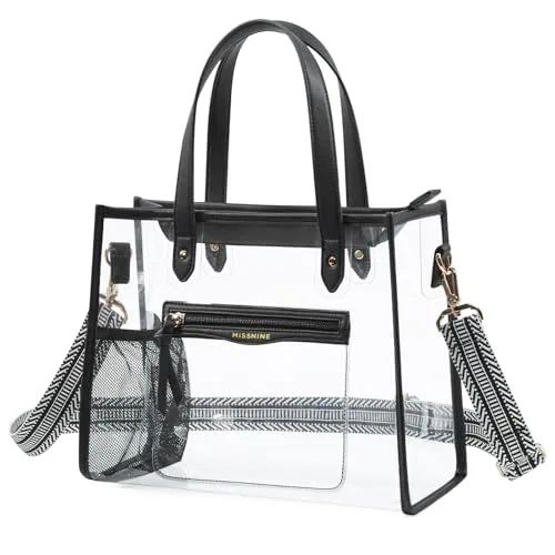 Clear Stadium Tote, Dark Black