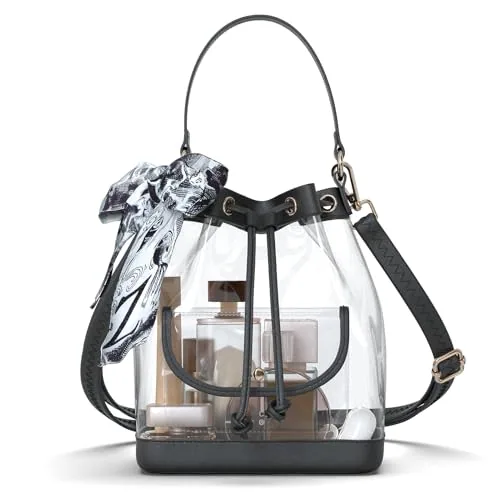 Clear Crossbody Bag 11, Drawstring Black