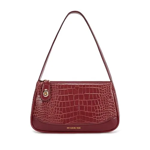Mini Vegan Leather Hobo Bag, Red
