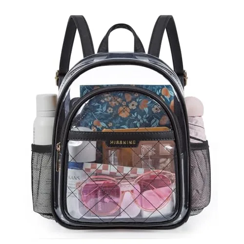 Mini Clear Backpack II, Quilted Black