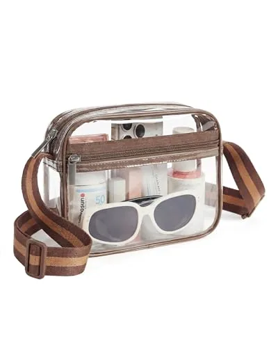 Clear Crossbody Bag 12, Mocha Brown
