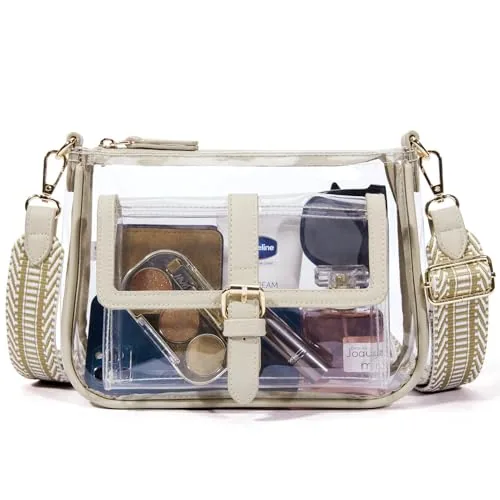 Clear Crossbody Bag V, Large Khaki
