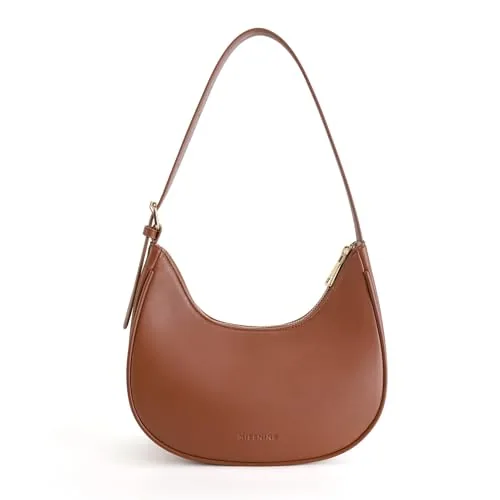 Vegan Leather Shoulder Bag III, Brown